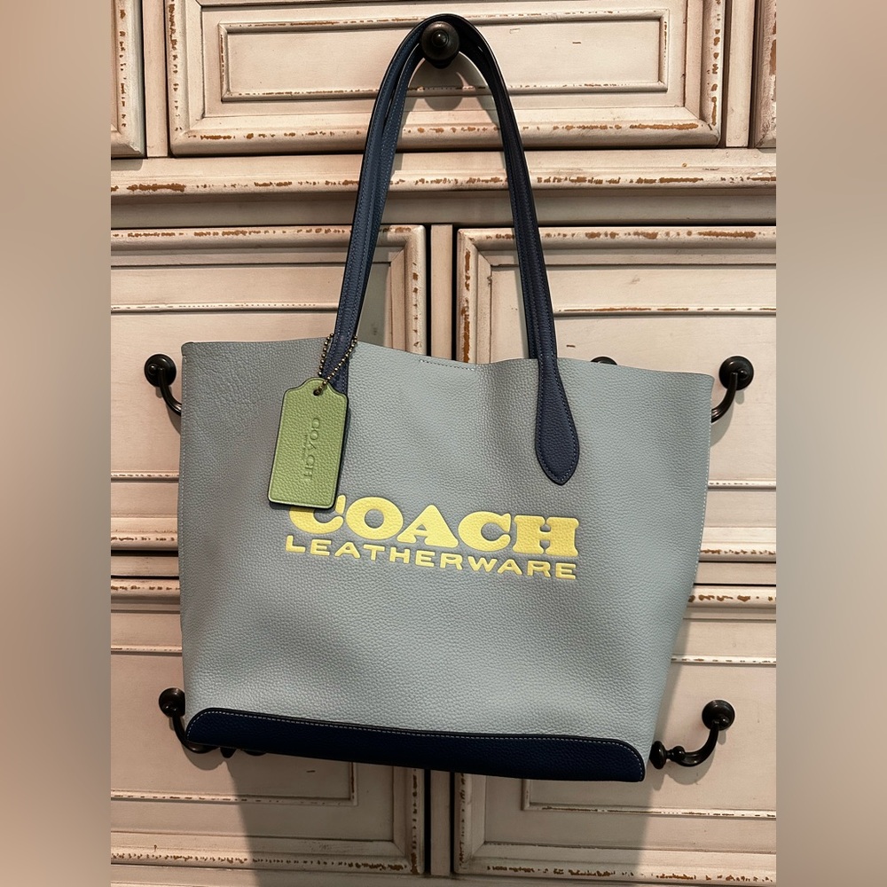 Coach Kia Leather Colorblock Tote Bag